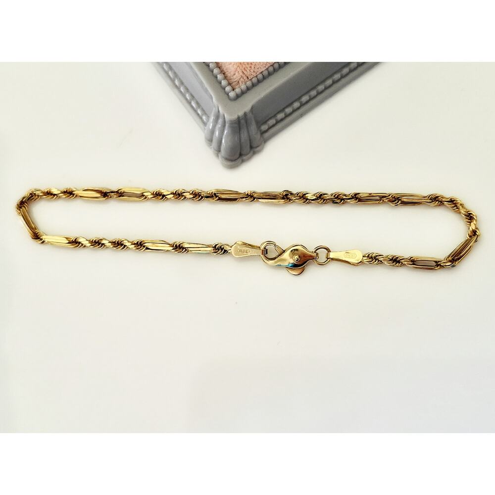 Vintage 14K Gold Rope Chain Bracelet